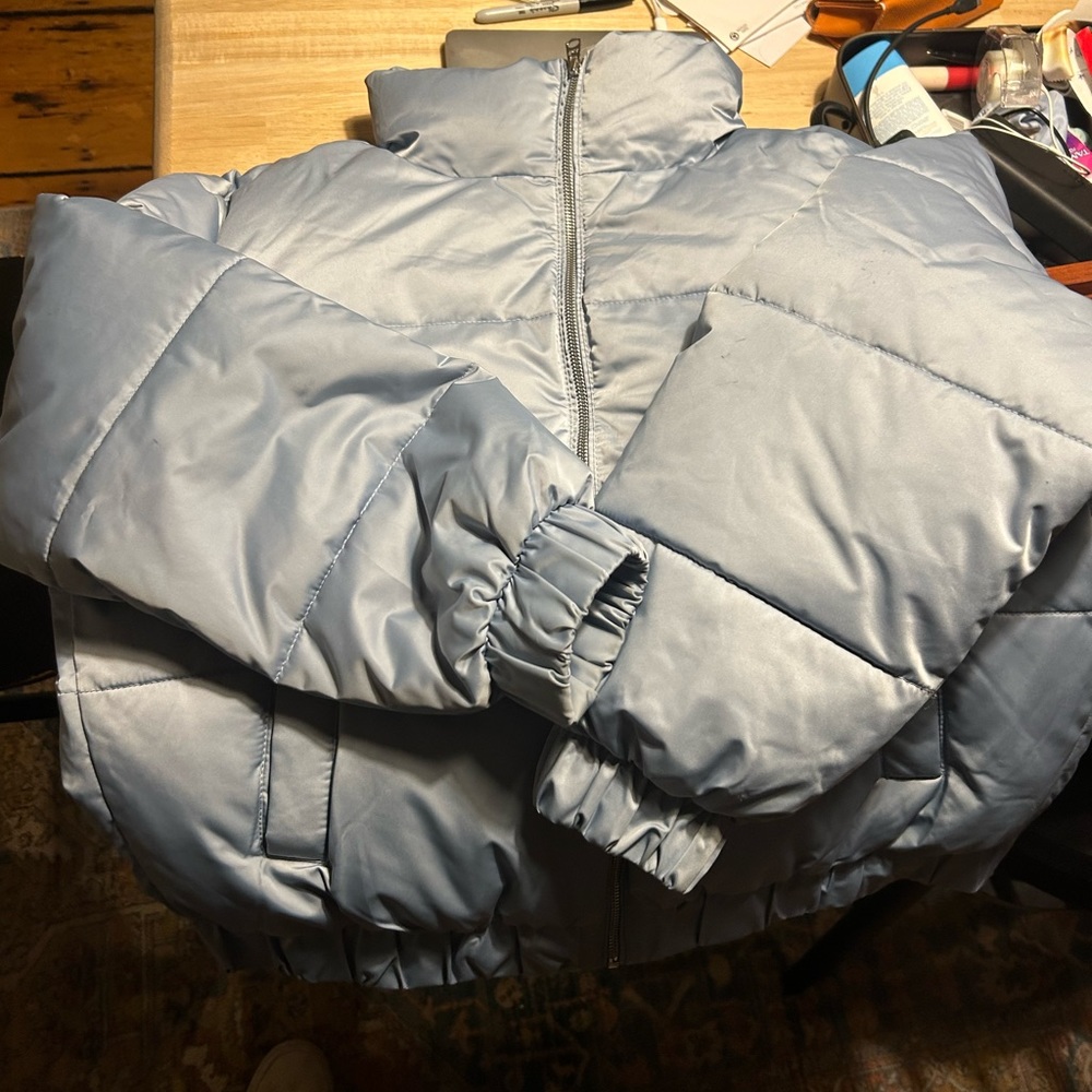 Abercrombie and Fitch Winter Puffer Coat Light Blue